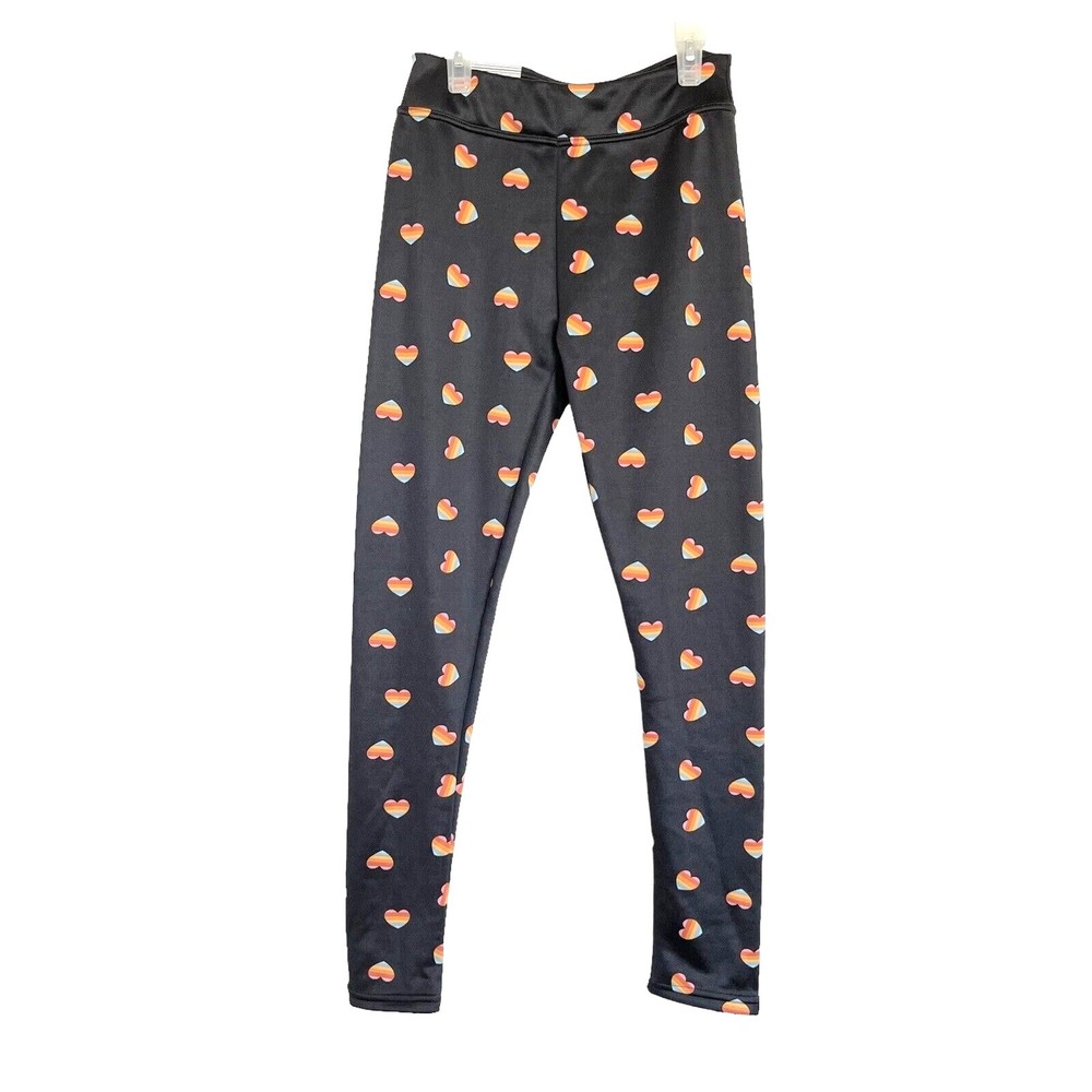 Serra Leggings Size Small Ladies Fleece Lined Heart Design Black Soft High Waist